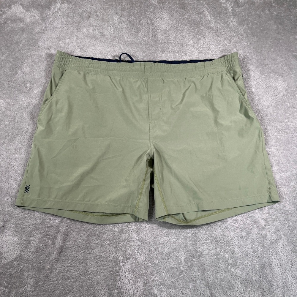 RHONE Mako Shorts Mens XXL Green Linerless Athletic Running Training Activewear